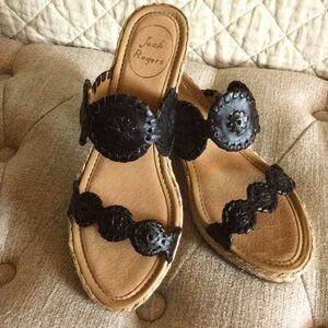 Black size 6 1/2 Jack Rogers Lauren Wedge